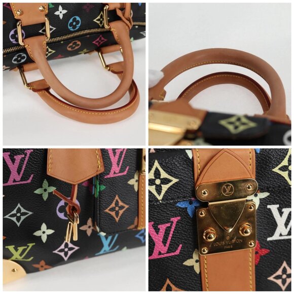 LOUIS VUITTON Monogram Multicolor Speedy 30 Hand Bag Black M92642 Auth yk19115A - Picture 16 of 16